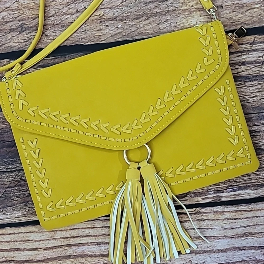 Boho Yellow Crossbody Purse - Picture 2 of 14